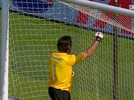 Buffon made a stunning double save. DUGOUT