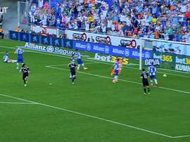 VÍDEO: el zurdazo de Marcelo a la escuadra contra el Espanyol. Captura/Dugout