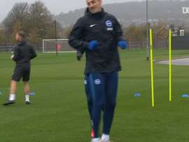 Brighton have been training in preparation for the Tottenham match. DUGOUT