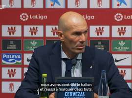 Zidane en conférence après la victoire face à Grenade. DUGOUT