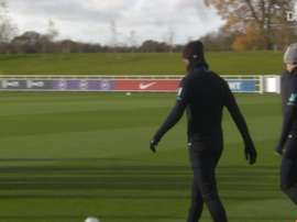 Chilwell training for England. DUGOUT