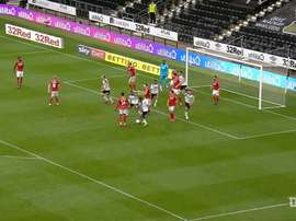 Chris Martin got a point for Derby right at the death versus Nottingham Forest. DUGOUT