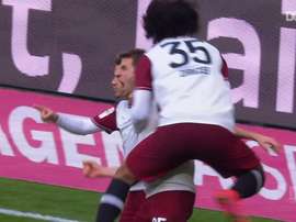 Thomas Muller broke the deadlock for Bayern. DUGOUT