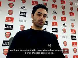 Arteta exalta desempenho do Arsenal contra o Leicester. DUGOUT