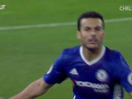 La rete di Pedro contro il Tottenham. Dugout