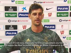 Courtois spoke to the media. DUGOUT