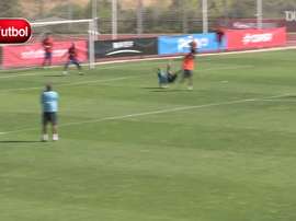 Il goal di Pedro in allenamento. Dugout