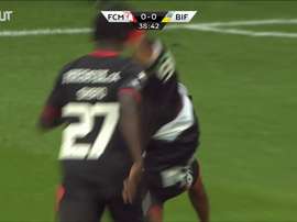Rilwan Hassan got Midtjylland going v Brondby in 2014. DUGOUT