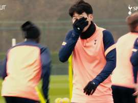 Spurs trained ahead of Chelsea. DUGOUT