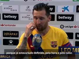 Messi exalta atitude do Barça na goleada sobre o Alavés. DUGOUT
