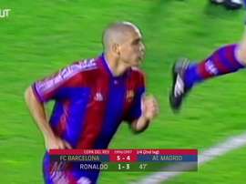 Contra o Atlético de Madrid, Ronaldo fez três gols em jogo da temporada 1996/97.