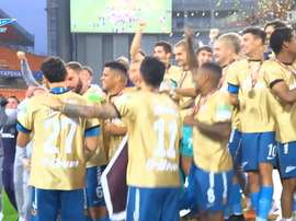 Branislav Ivanovic dropped and smashed the Russian Cup after Zenit's win over Khimki. DUGOUT