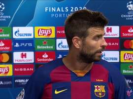 Gerard Pique was far from happy after Barca's 8-2 loss to Bayern. DUGOUT