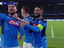 La rete di Griezmann contro il Napoli. Dugout