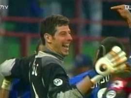 La rete di Toldo nel Derby d'Italia. Dugout