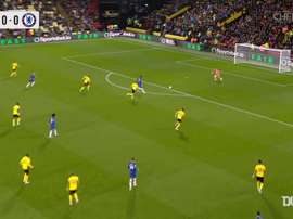 Abraham scored the first for Chelsea in a 1-2 win at Watford. DUGOUT