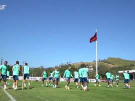 Flamengo trained before the match. DUGOUT