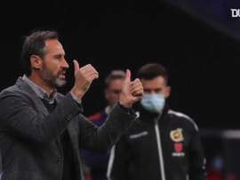 Raúl de Tomás, feliz por ganar y marcar. DUGOUT