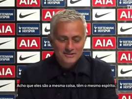 Mourinho exaltou a discussão entre Lloris e Son. DUGOUT