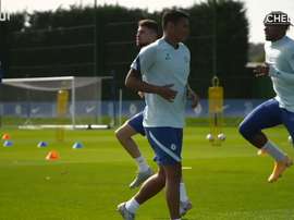 Thiago Silva trained with his teammates. DUGOUT