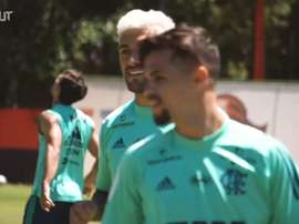 Flamengo’s last training session before Goiás clash. DUGOUT