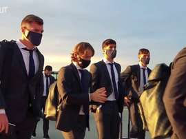 Le Real Madrid arrive en Ukraine. dugout