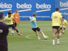 Barca were back training all together. DUGOUT