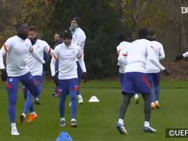 Chelsea stars in training before Rennes clash. DUGOUT