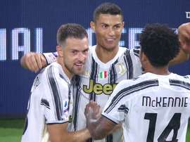 Ronaldo's first goal of the season. DUGOUT