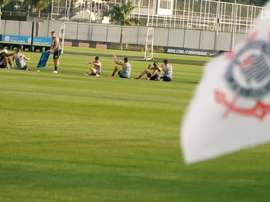 Corinthians train ahead of the match. DUGOUT