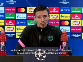 Lenglet adressed the press. DUGOUT