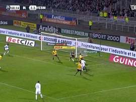 Lacazette got his first Ligue 1 goal for Lyon back in 2010. DUGOUT