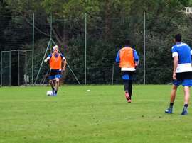 Sampdoria prepare for the match. DUGOUT