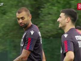 Orsolini scored from a very tight angle in training. DUGOUT