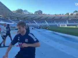 Le premier entrainement de Lyon au Portugal. Dugout