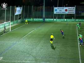 Goleiro do Cornella é o 1º a defender dois pênaltis em um mesmo jogo contra o Barça. DUGOUT