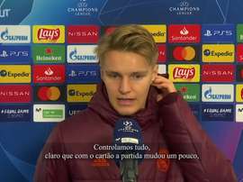 Martin Ødegaard comemora vitória do Real na Champions. DUGOUT