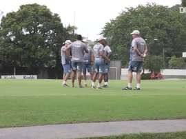 Santos train ahead of Boca Juniors clash at La Bombonera. DUGOUT