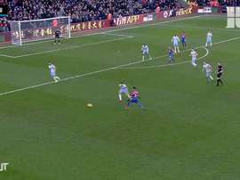 Zaha scores from tight angle vs West Ham. DUGOUT