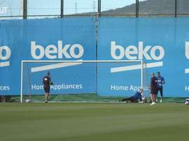 Barcelona trained ahead of the match. DUGOUT