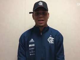 Natan comemora primeiro gol pelo profissional no Flamengo. DUGOUT
