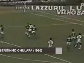 Serginho Chulapa é um dos que marcaram golaços de bicicleta na história do Santos. DUGOUT