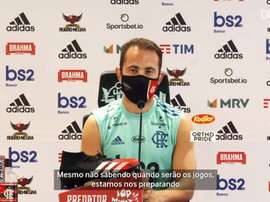 Everton Ribeiro participou de entrevista coletiva. DUGOUT