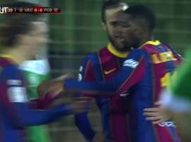 Ousmane Dembélé foi um dos responsáveis pela classificação do Barcelona. DUGOUT