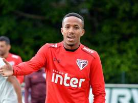 Eder Militao durant un entraîneur avec Sao Paulo. Twitter/SaoPauloFC_esp