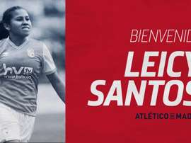 Atleti y Santa Fe acuerdan la cesión de la colombiana Leicy Santos. Twitter/AtletiFemenino