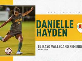 Danielle Hayden es el cuarto refuerzo del Rayo Femenino. Twitter/BaylorSoccer