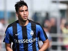 El centrocampista paraguayo del Atalanta, Marcelo Estigarribia, en un partido con su equipo.Atalanta