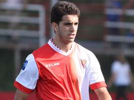 El delantero Ernest Forgas, en un encuentro con el Sabadell. VAVEL