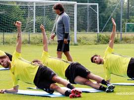 El extremo Juan Hernández y el mediocentro Juan Antonio Ros, nuevos refuerzos para el Celta B. CeltaVigo